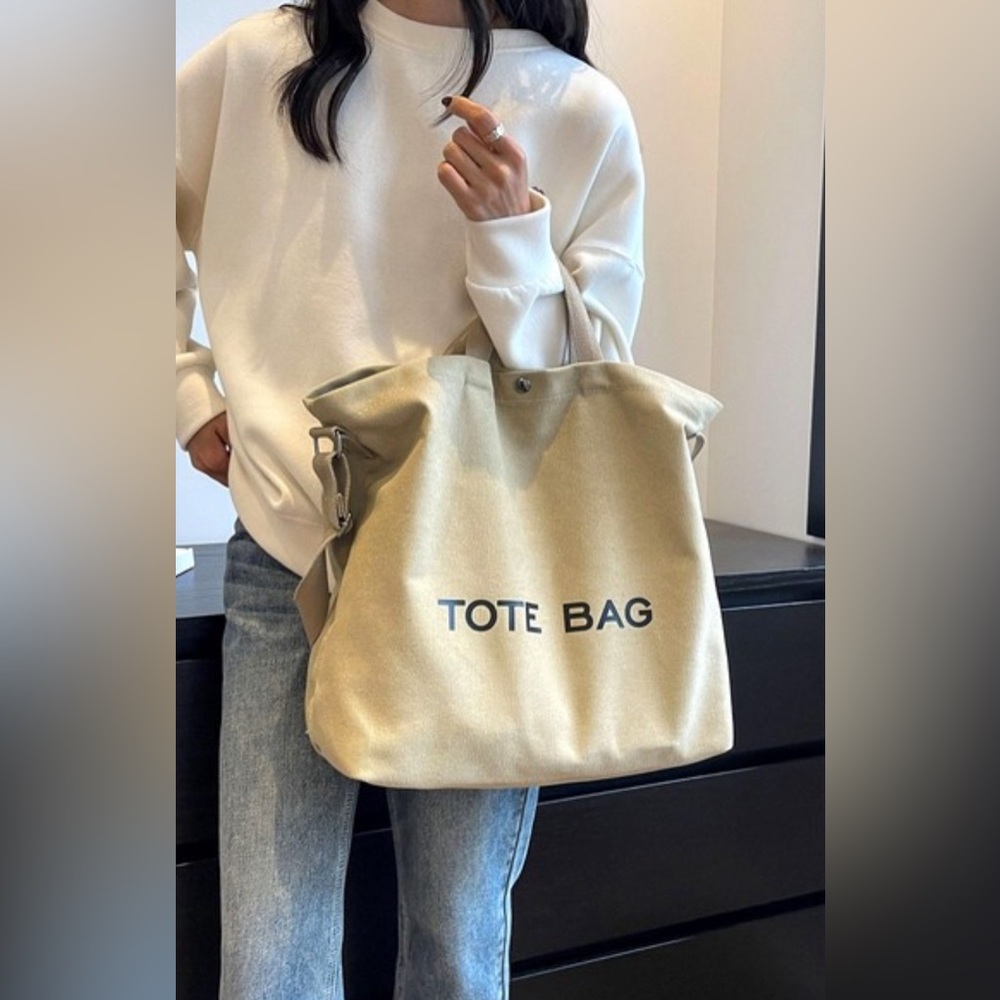 Nwt Minimalist Large Capacity Canvas Shoulder Tot… - image 6